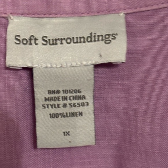 Soft Surroundings Purple Linen Tunic - Picture 6 of 9